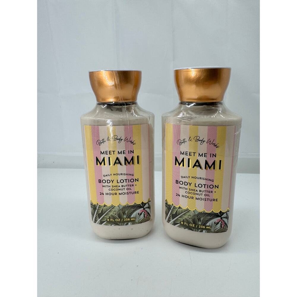 Lot of 2 - Bath Body Works Meet Me in Miami body lotion 8 oz